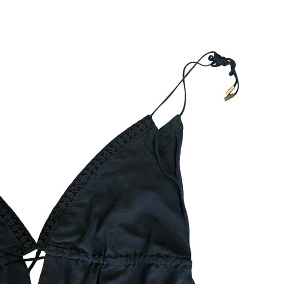 Karina Grimaldi Revolve Solana Cotton Tiered Sleeveless Solid Black Maxi Dress S - Picture 8 of 11